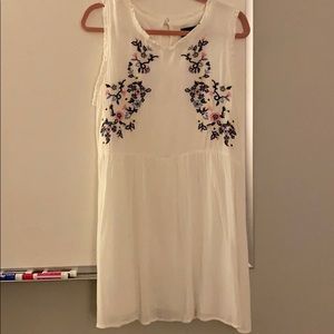 White dress with embroidery